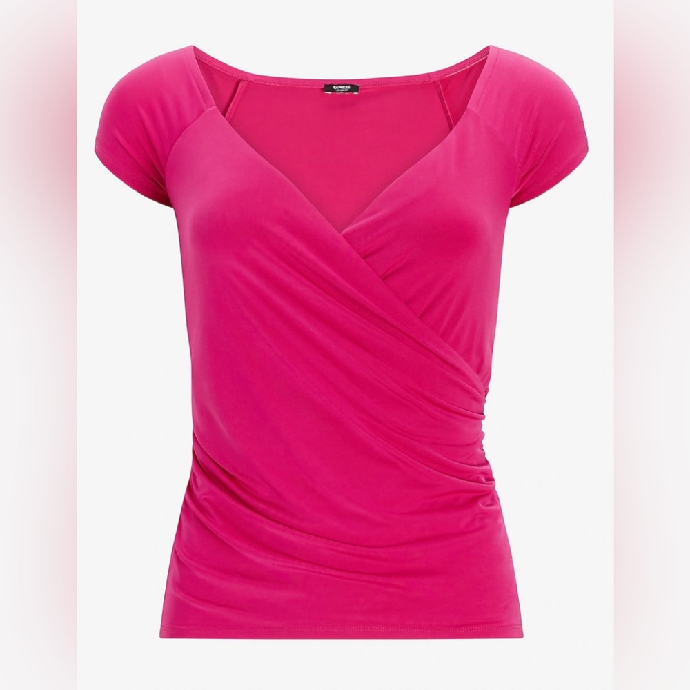 EXPRESS Body Contour Silky Off The Shoulder Ruched Tee